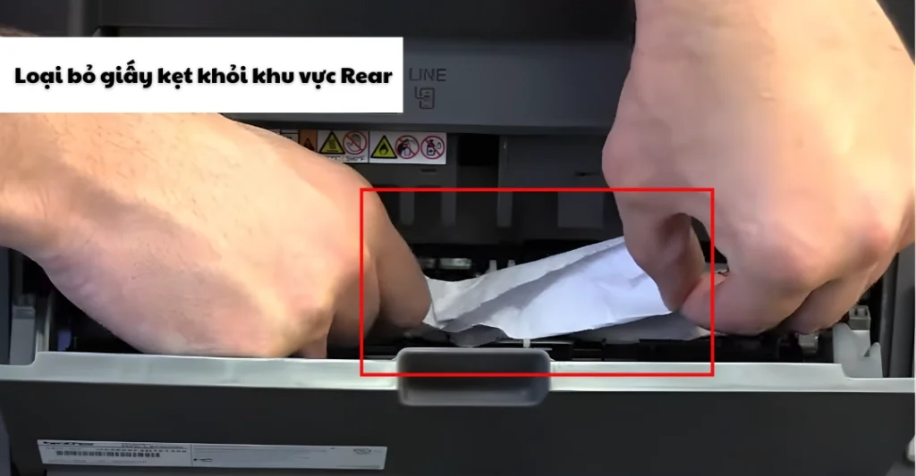 Loại bỏ giấy kẹt khỏi khu vực Rear