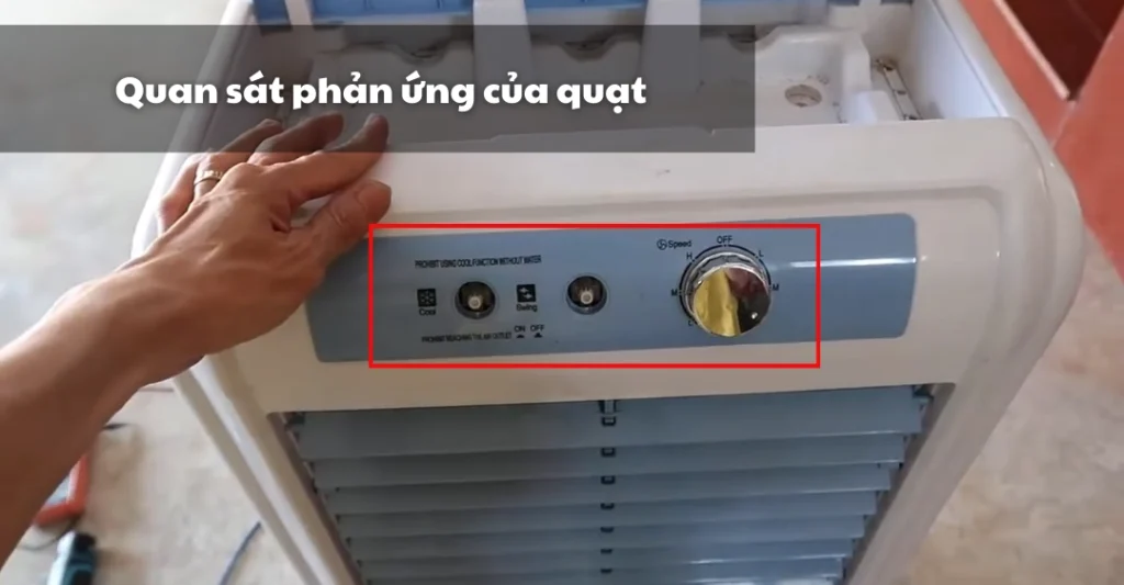 Quan sát phản ứng của quạt