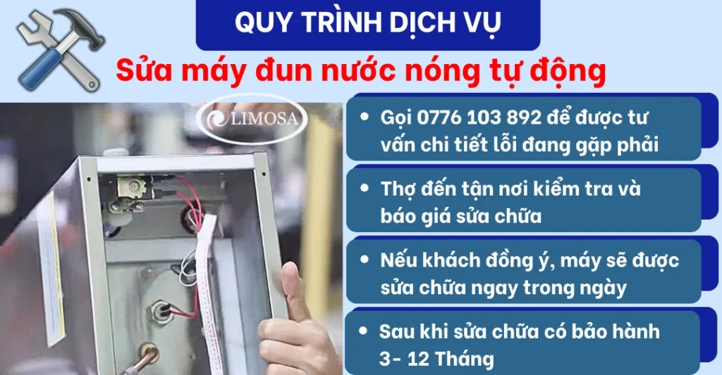 Quy trình dịch vụ sửa máy đun nước nóng tự động