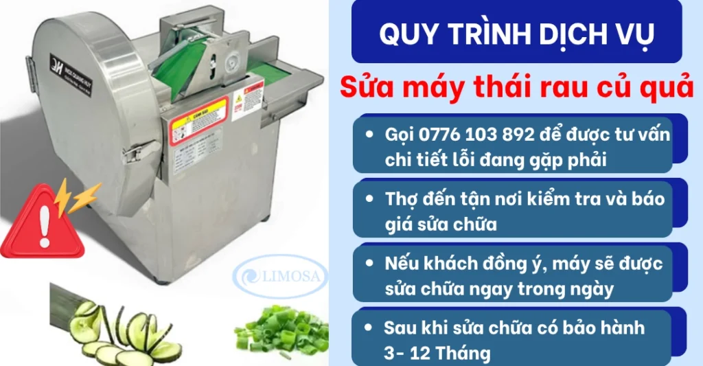 Quy trình dịch vụ sửa máy thái rau củ quả giá rẻ