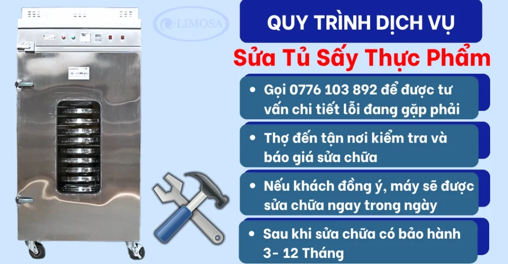 Quy trình dịch vụ Sửa tủ sấy thực phẩm 