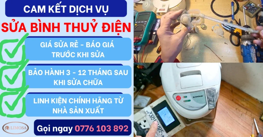 Cam kết dịch vụ Sửa Bình Thủy Điện tại Sửa Điện Tử Limosa