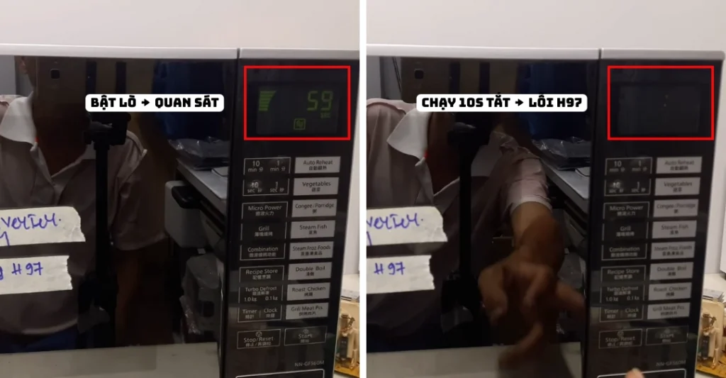 Lỗi H97 lò vi sóng Panasonic là gì