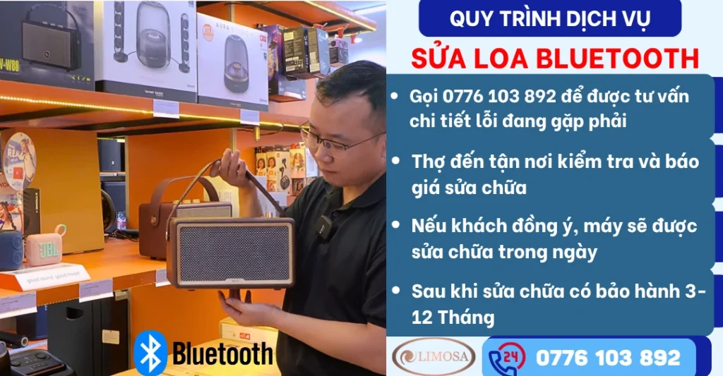 Quy trình dịch vụ sửa loa Blluetooth tại Trung tâm Sửa Điện Tử Limosa