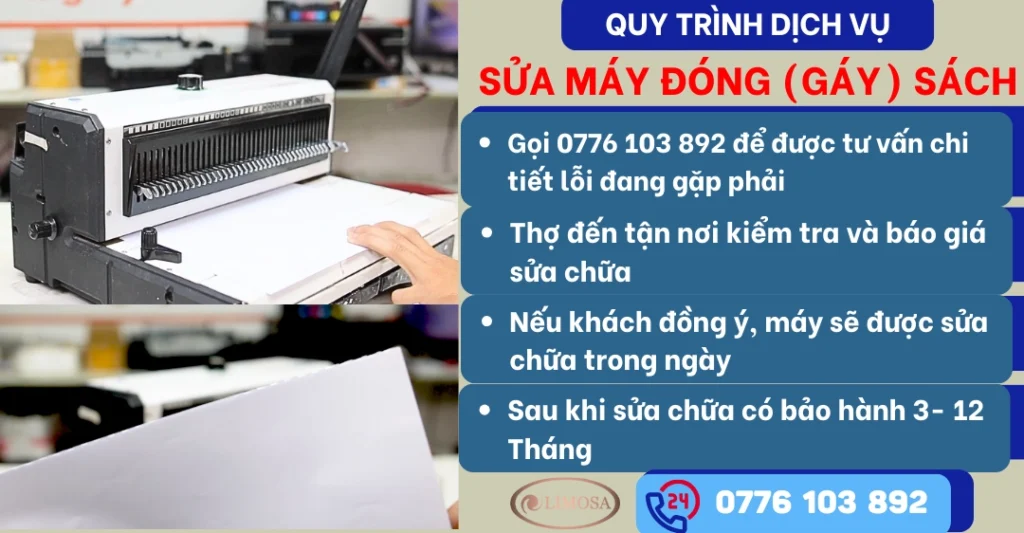 Quy trình dịch vụ Sửa máy đóng sách