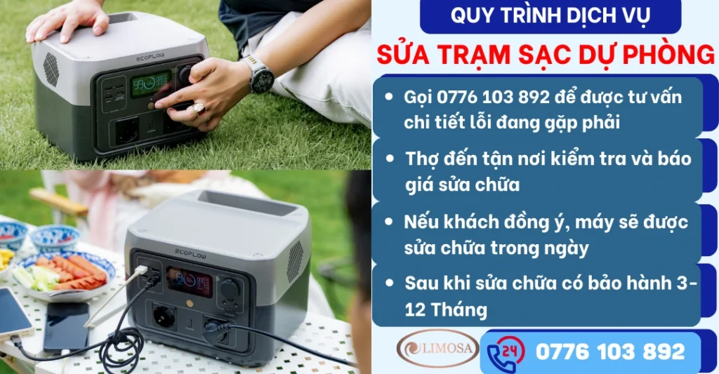Quy trình dịch vụ Sửa Trạm Sạc Dự Phòng