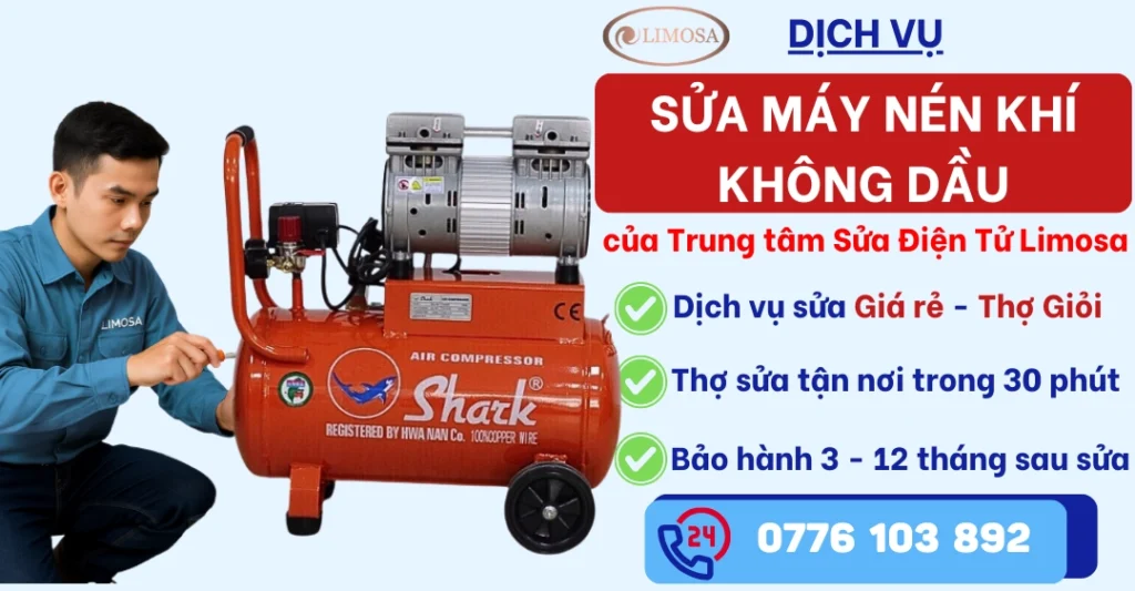 Sửa Máy Nén Khí Không Dầu tại Sửa Điện Tử Limosa