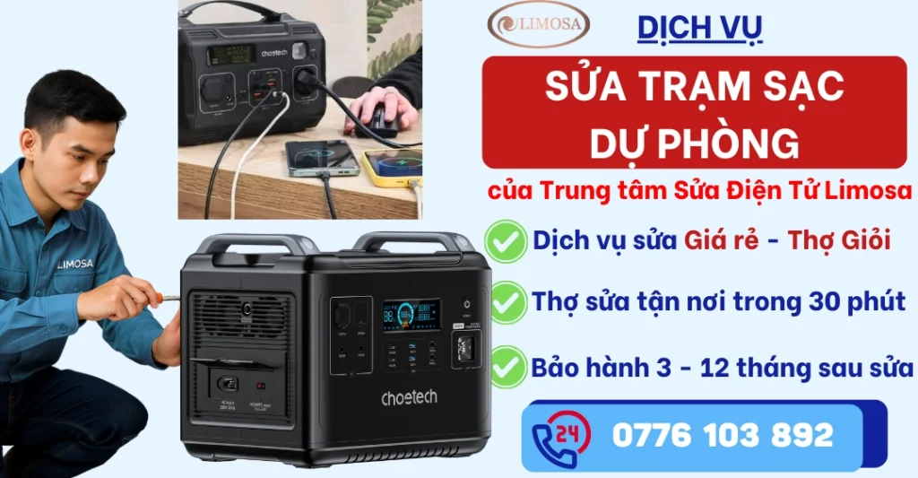 Sửa Trạm Sạc Dự Phòng tại Sửa Điện Tử Limosa