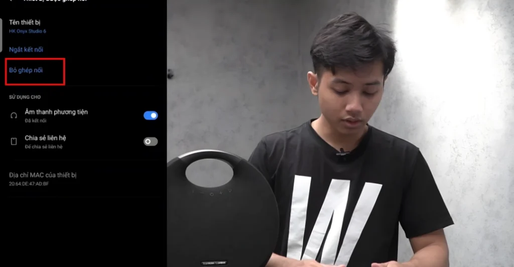 Xóa lịch sử bluetooth trên cả 2 thiết bị