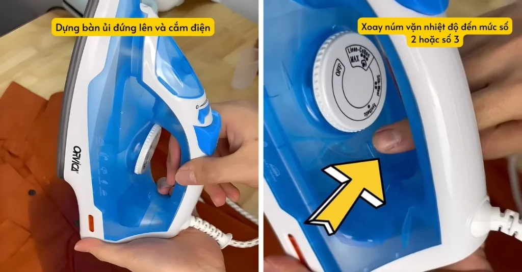 Đối với bàn ủi hơi nước cầm tay/bàn là nằm