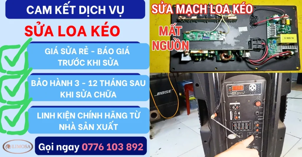 Cam kết dịch vụ sửa loa kéo
