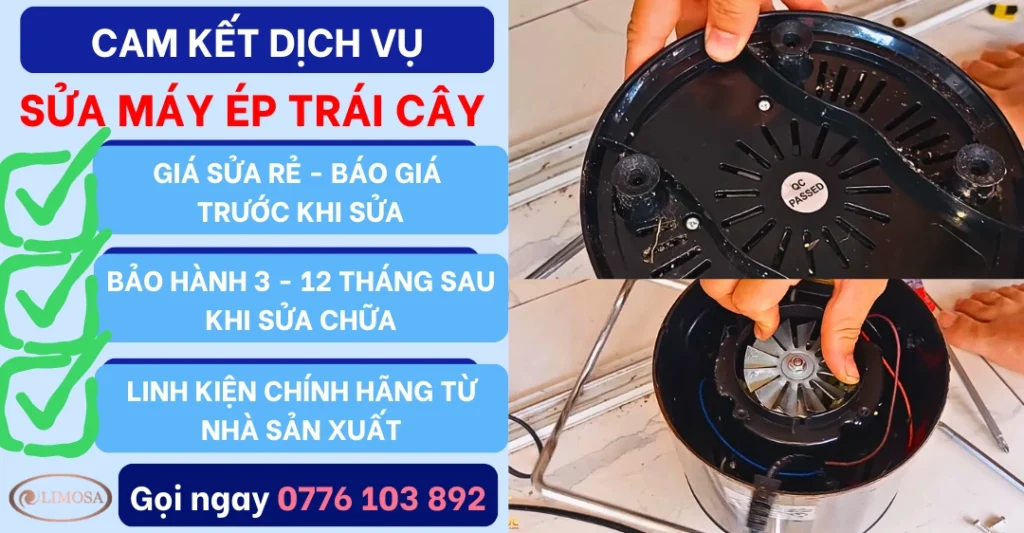 Cam kết dịch vụ sửa máy ép trái cây tại Sửa Điện Tử Limosa