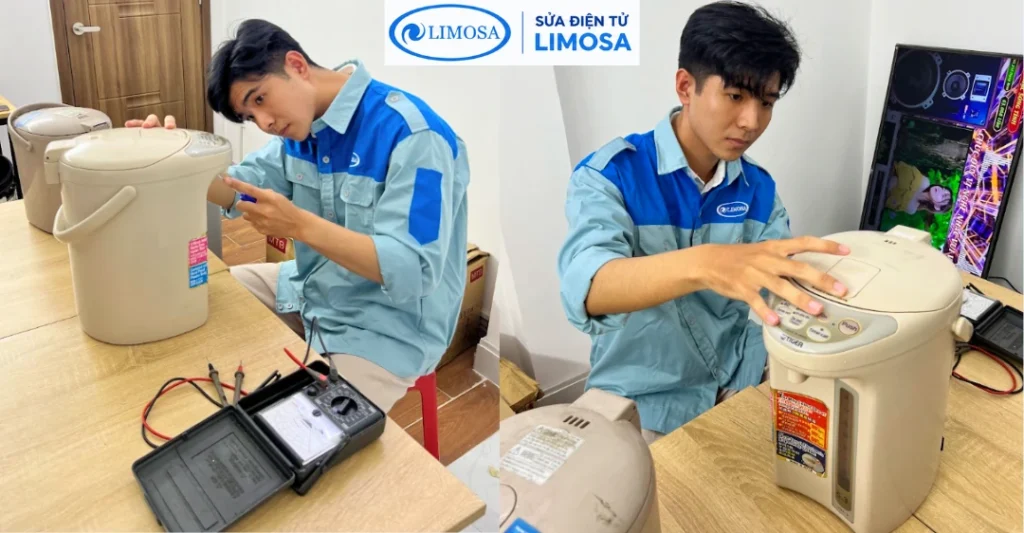 Hình thực tế sửa bình thuỷ điện tại Sửa Điện Tử Limosa