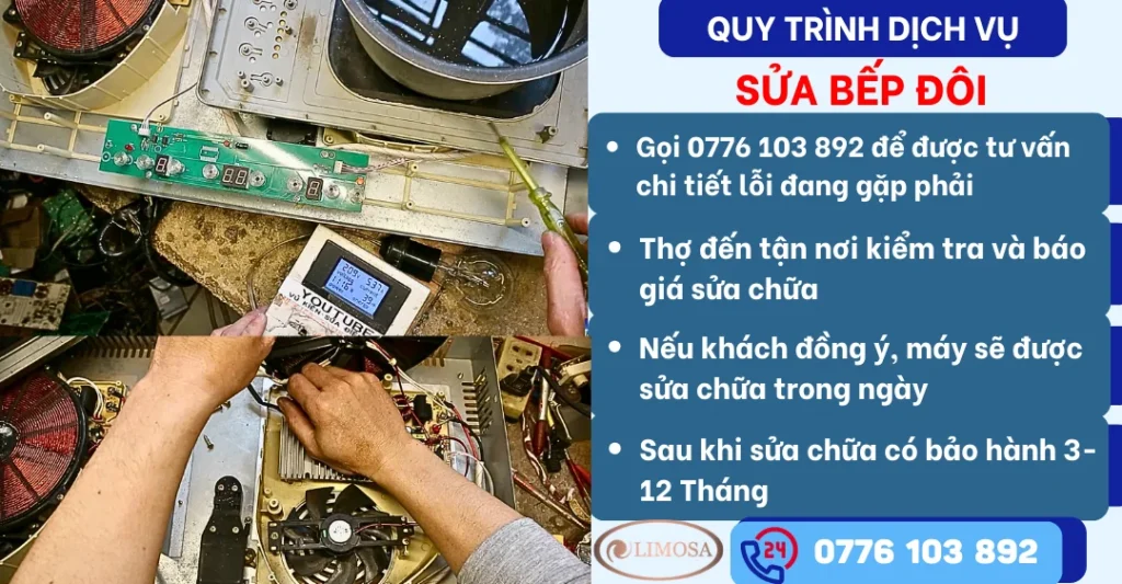 Quy trình dịch vụ sửa bếp từ đôi tại Sửa Điện Tử Limosa
