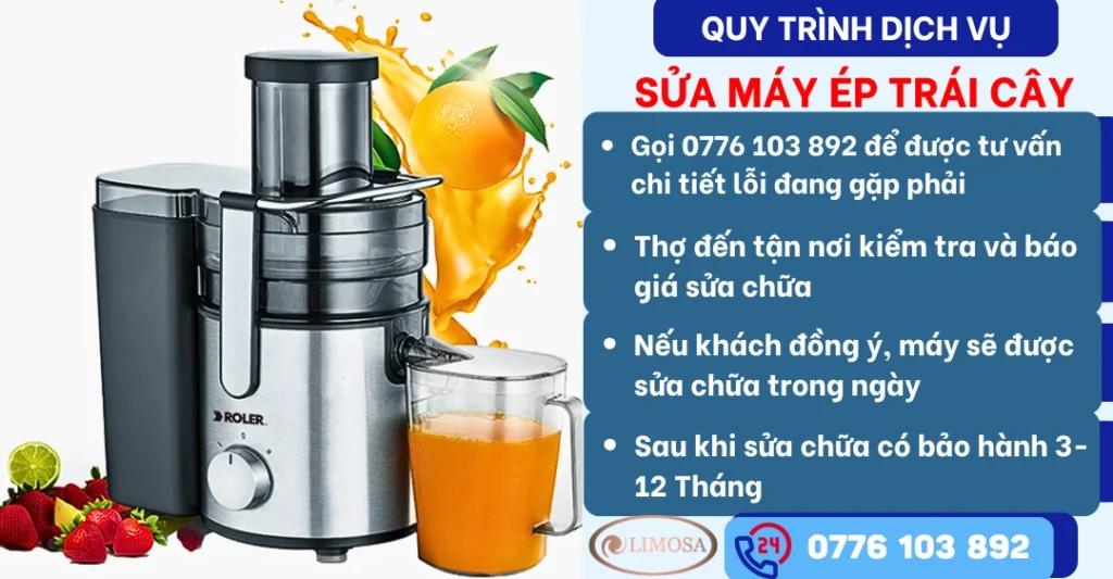 Quy trình dịch vụ sửa máy ép trái cây tại Sửa Điện Tử Limosa