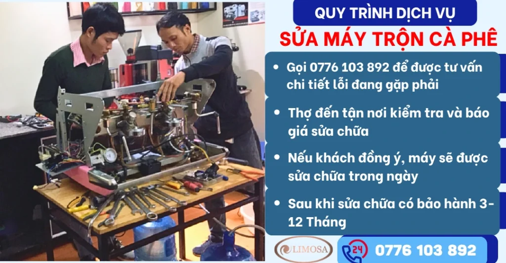 Quy trình dịch vụ sửa máy trộn cà phê tại Sửa Điện Tử Limosa