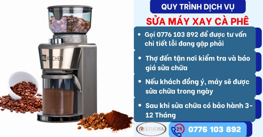 Quy trình dịch vụ sửa máy xay cà phê tại Sửa Điện Tử Limosa