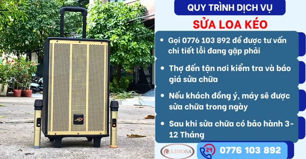 Cam kết dịch vụ sửa loa kéo tại Sửa Điện Tử Limosa