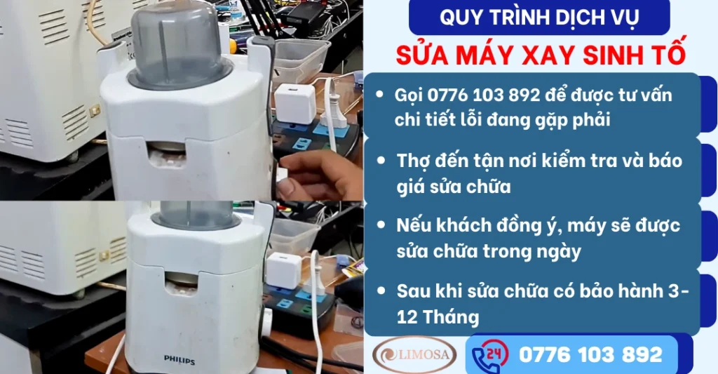 Quy trình dịch vụ sửa máy xay sinh tố