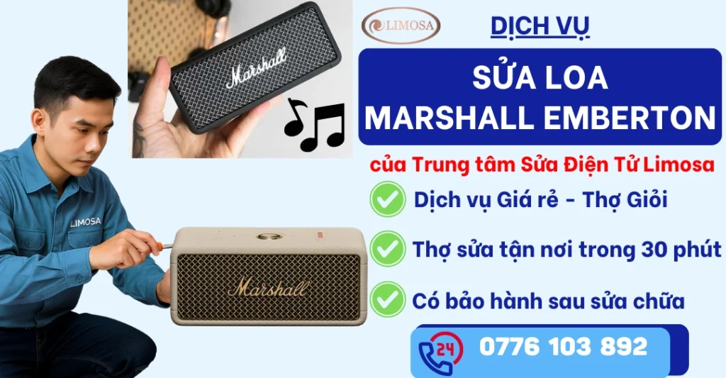 Sửa Loa Marshall Emberton tại Sửa Điện Tử Limosa