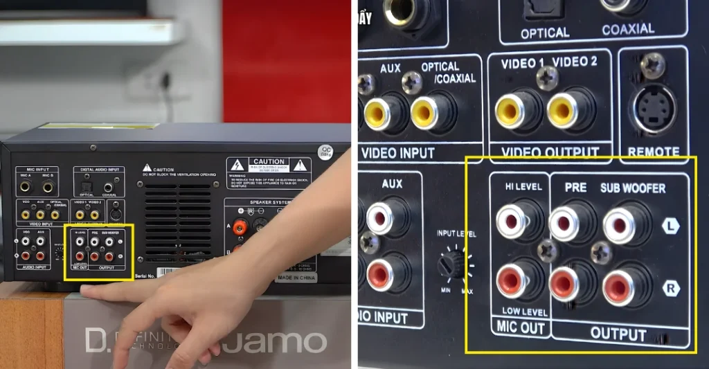 Kết nối tại amply