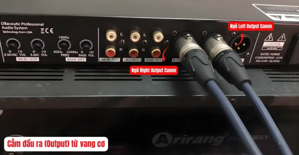 Cắm đầu ra (Output) từ vang cơ
