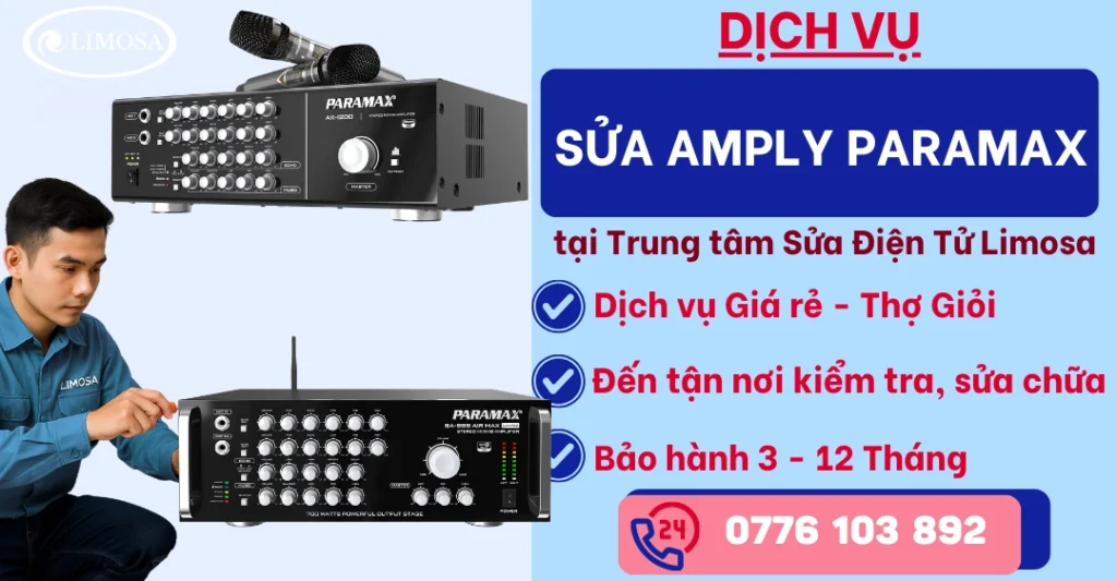 Sửa amply Paramax tại Sửa Điện Tử Limosa