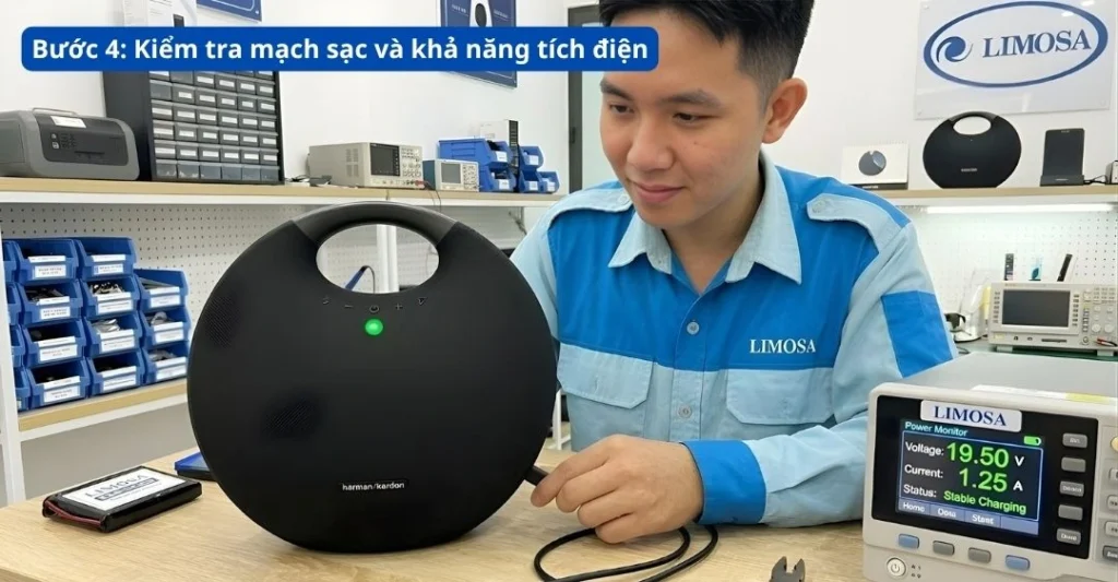 Kiểm tra mạch sạc và khả năng tích điện