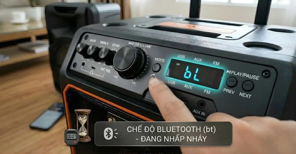 hướng dẫn reset bluetooth loa kéo Dalton