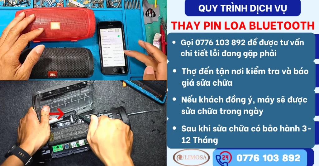 Quy trình dịch vụ Thay Pin Loa Bluetooth tại Sửa Điện Tử Limosa