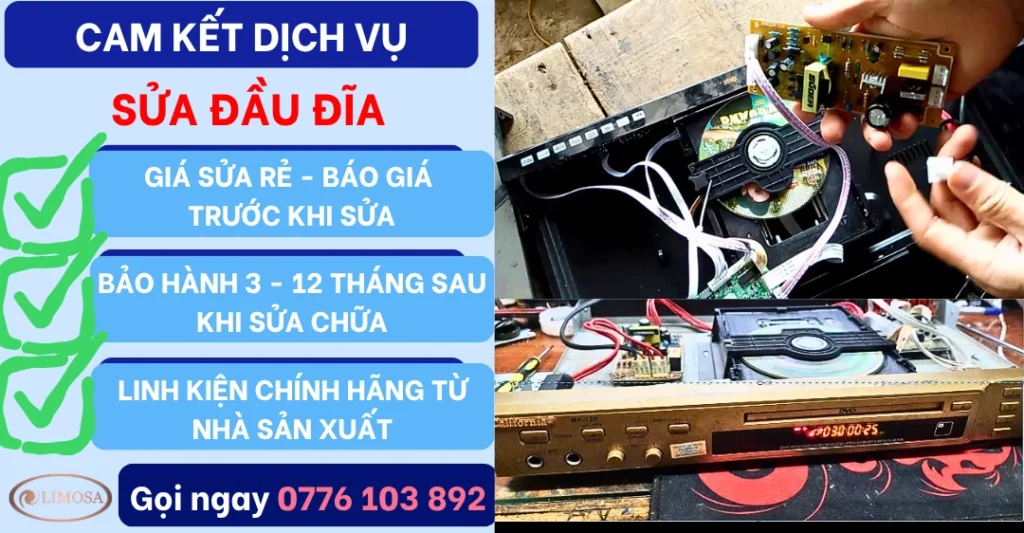 Cam kết dịch vụ sửa đầu đĩa tại Sửa Điện Tử Limosa