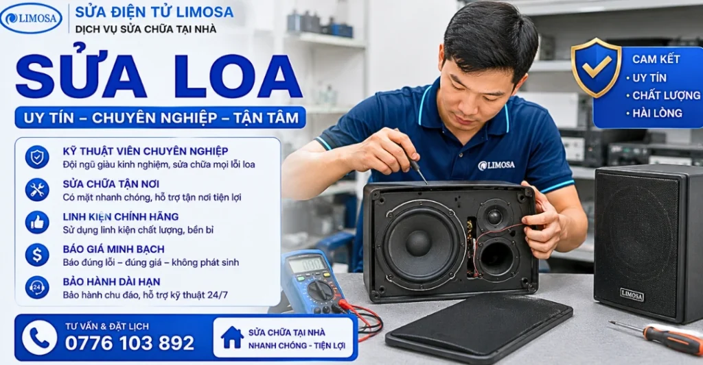 Cam kết dịch vụ sửa loa Uy tín, Giá rẻ tại Sửa Điện Tử Limosa 