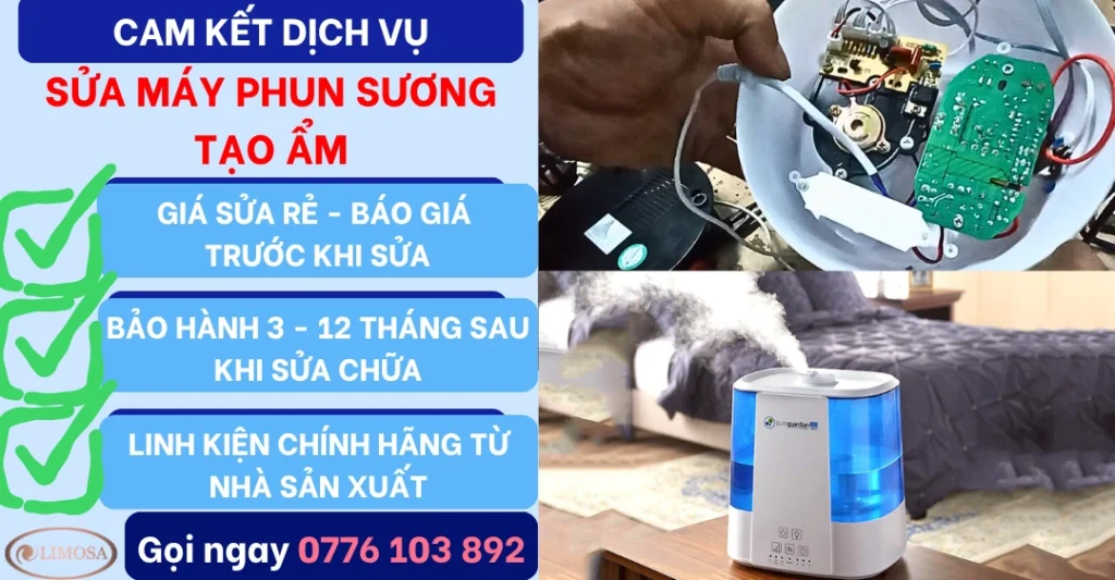 Cam kết dịch vụ sửa máy phun sương tạo ẩm tại Sửa Điện Tử Limosa