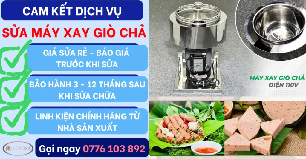 Cam kết dịch vụ sửa máy xay giò chả tại Sửa Điện Tử Limosa