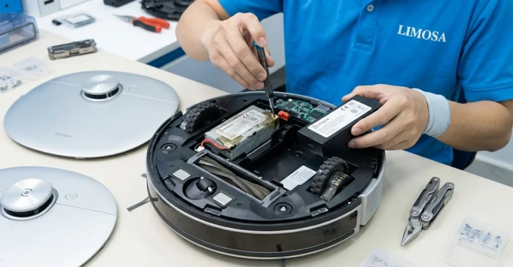 thay pin robot hút bụi Ecovacs