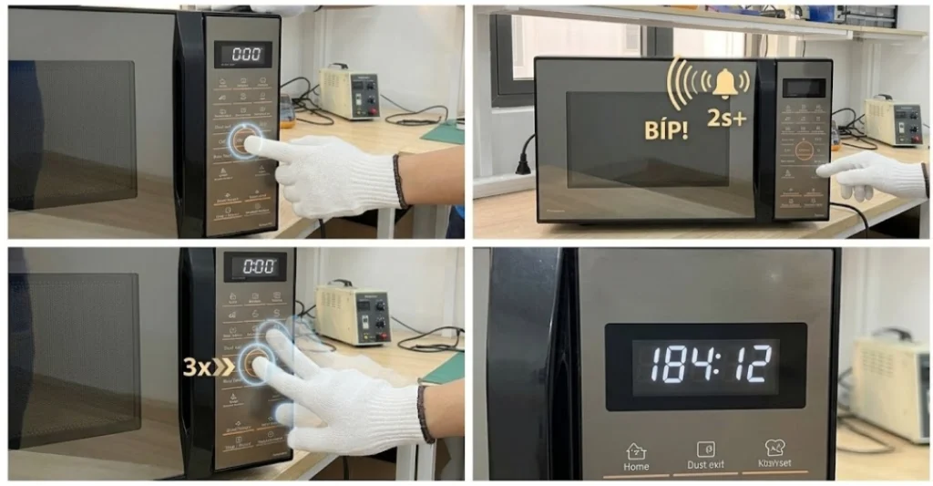 reset lò vi sóng panasonic