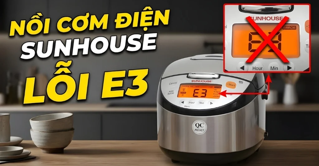 lỗi E3 nồi cơm điện Sunhouse