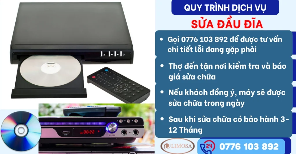 Quy trình dịch vụ sửa đầu đĩa tại Sửa Điện Tử Limosa
