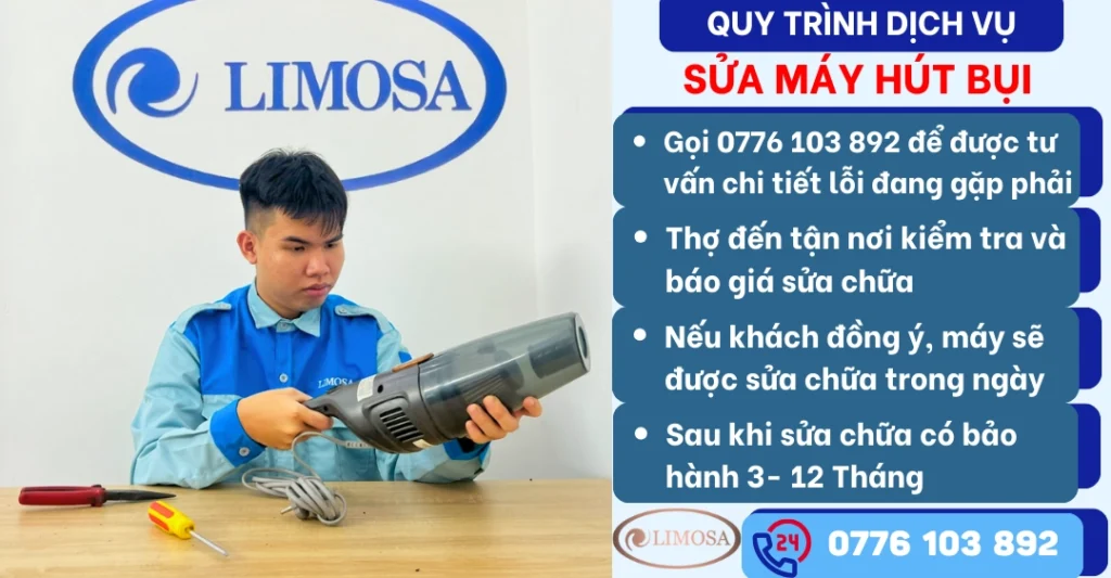 Quy trình dịch vụ sửa máy hút bụi tại Sửa Điện Tử Limosa
