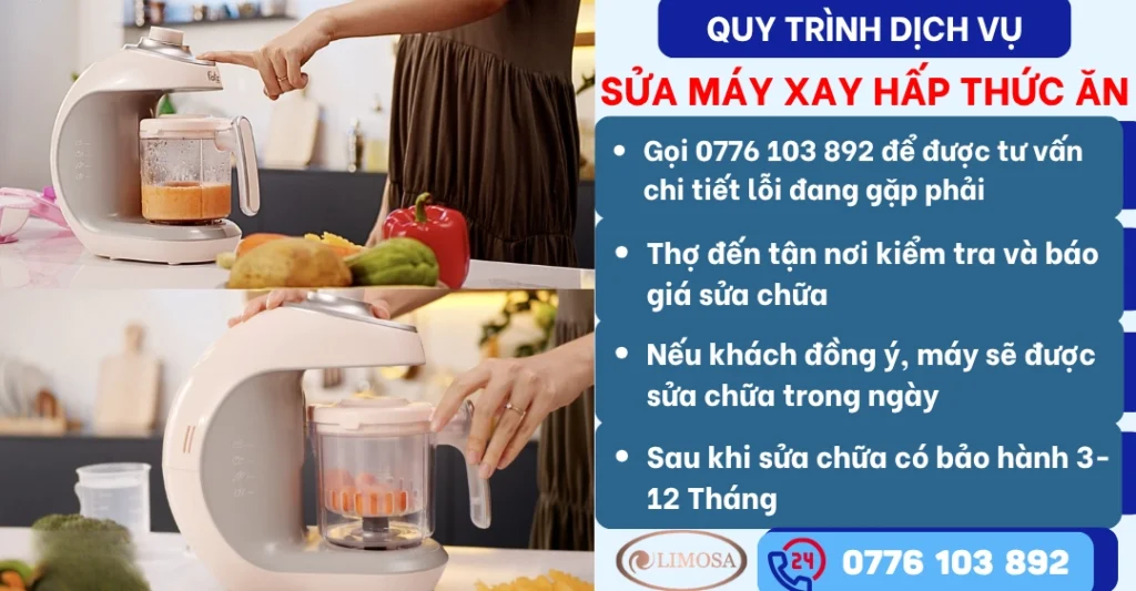 Quy trình dịch vụ sửa máy xay hấp thức ăn tại Sửa Điện Tử Limosa