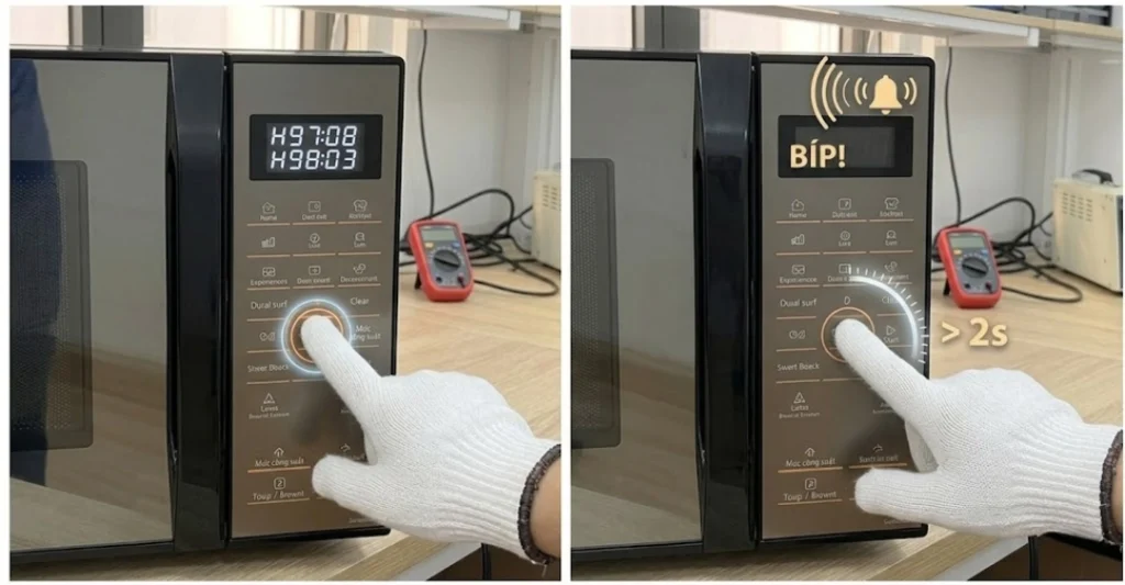 cách reset lò vi sóng Panasonic