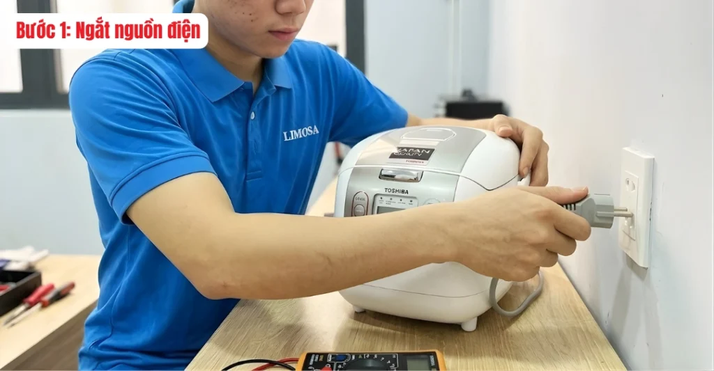 Ngắt nguồn điện để đảm bảo an toàn