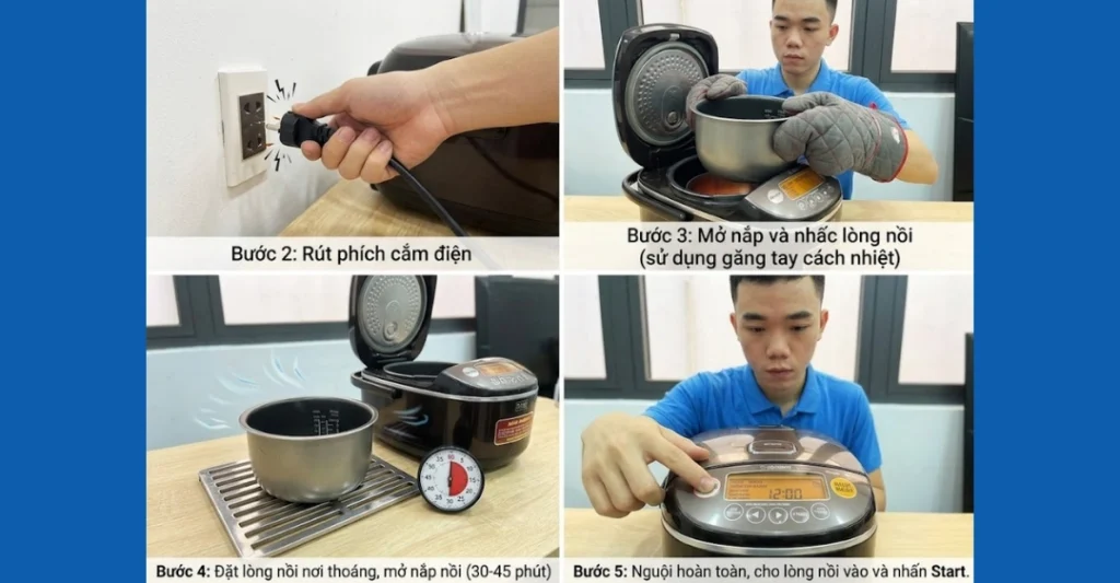 bảng mã lỗi nồi cơm điện Zojirushi