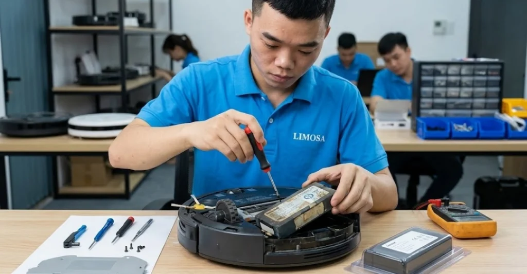 thay pin robot hút bụi