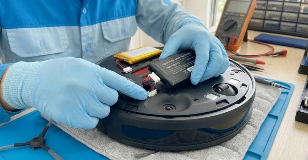 Lắp pin mới vào máy