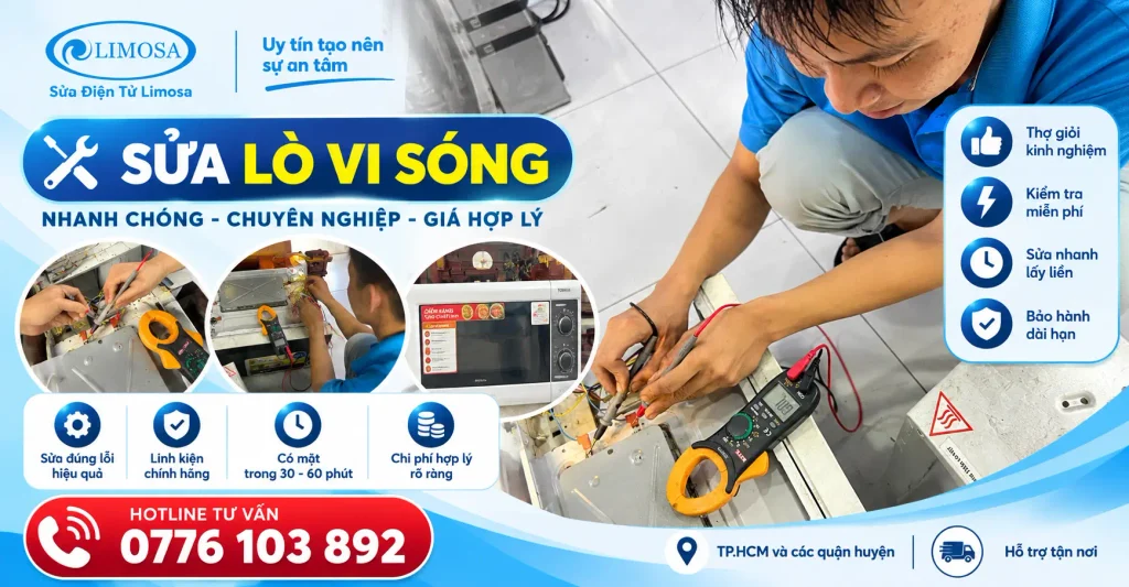 sửa lò vi sóng hình ảnh thực tế tại Sửa Điện Tử Limosa