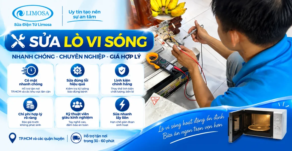 Ưu điểm sửa lò vi sóng tại Sửa Điện Tử Limosa