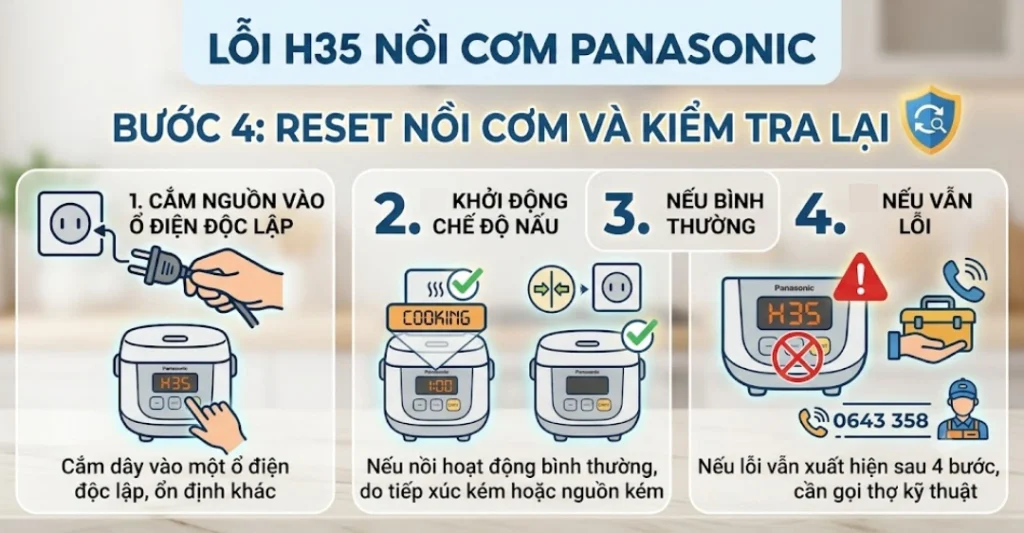 xử lý lỗi H35 nồi cơm Panasonic 