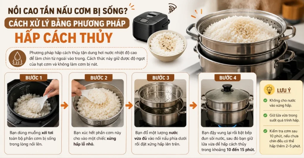 Cách xử lý bằng phương pháp hấp cách thủy