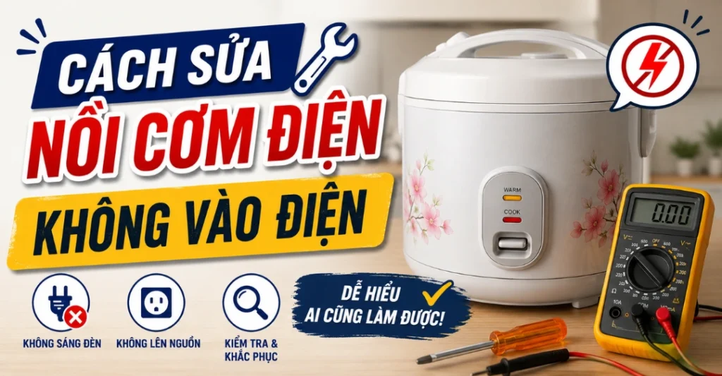 cách sửa nồi cơm điện không vào điện